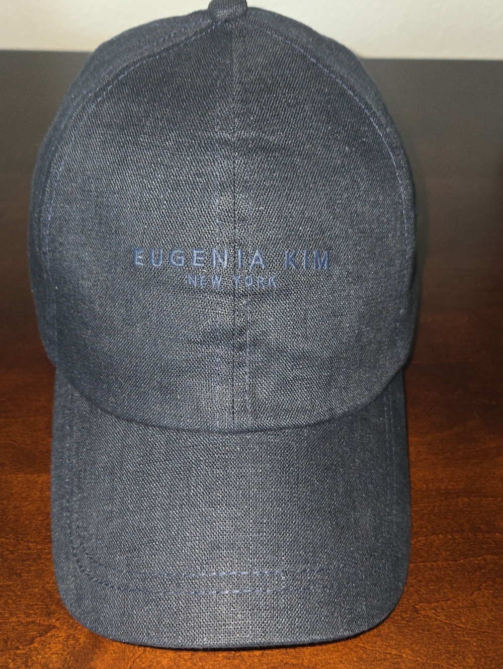 Eugenia Kim Lo Baseball Cap In Navy Linen